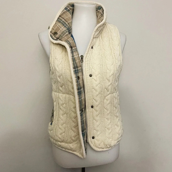 Vintage BB Dakota cotton blend sweater vest plaid outdoors fall winter ski - Picture 6 of 9